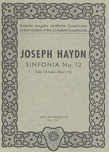 SINFONIE E-DUR NR.12 HOB.I:12 FUER ORCHESTER,  Studienpartitur ROBBINS LANDON, H. C., ED