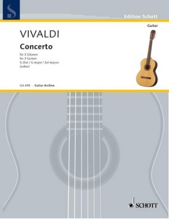 Konzert G-Dur RV352 fr 3 Gitarren Partitur und Stimmen