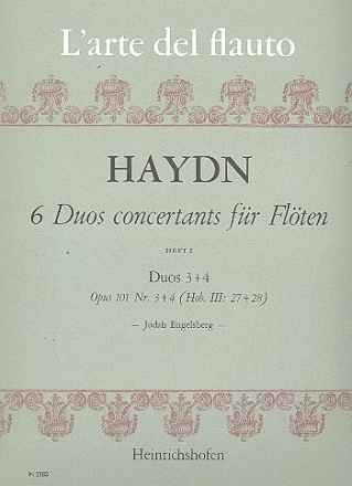 6 Duos concertants op.101 Band 2 (Nr.3-4) Hob.III:27-28 fr 2 Flten