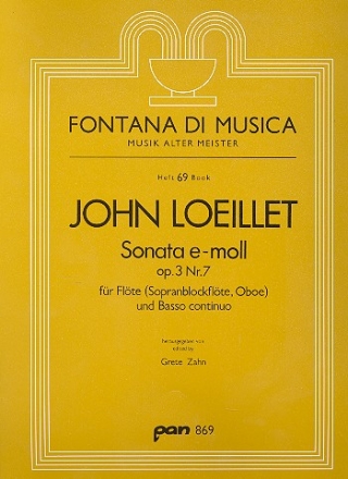 Sonata e-Moll op.3,7 fr Flte (Blockflte, Oboe) und Bc Stimmen