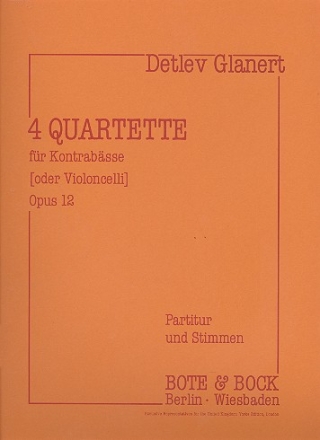 4 Quartette op.12 fr 4 Kontrabsse Partitur und Stimmen