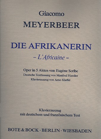 Die Afrikanerin  Klavierauszug (dt/fr)