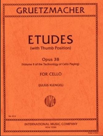 Etudes with thumb playing op.38 - Technology of cello playing 1 for cello KLENGEL, JULIUS, ED.