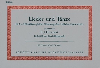 Lieder und Tnze fr 2-3 Sopran-Blockflten und Gitarre Spielpartitur