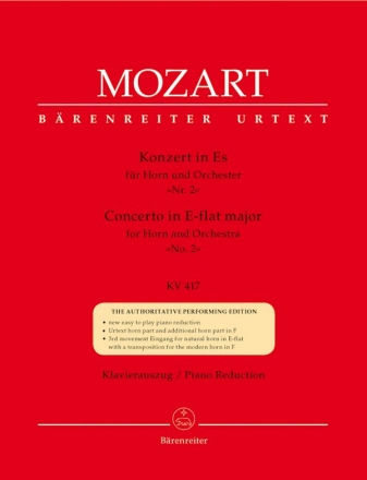 Konzert Es-Dur Nr.2 KV417 fr Horn und Orchester fr Horn und Klavier