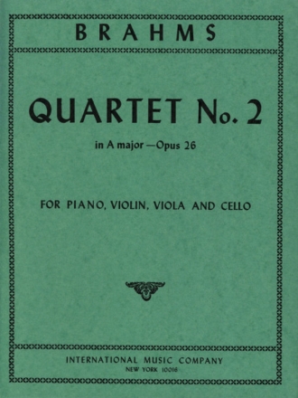 Quartet A major op.26 no.2 for piano, violin, viola and cello PARTS