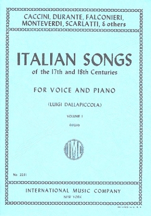 Italian Songs vol.1 for high voice and piano Songs of the 17th and 18th Century