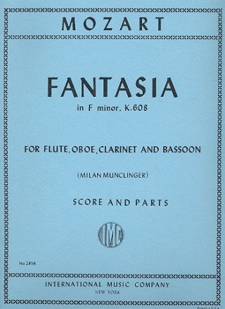 Fantasia f minor KV608 for flute, oboe, clarinet, bassoon