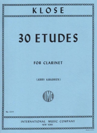 30 etudes for clarinet KIRKBRIDE, JERRY, ED