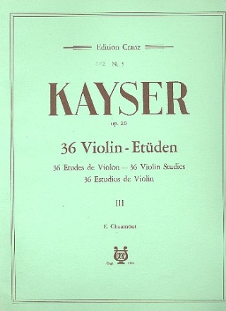 36 Violin-Etden op.20 Band 3 fr Violine