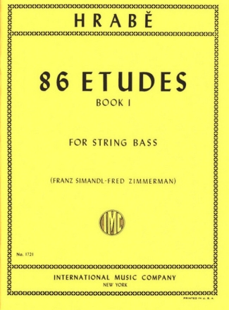 86 Etudes Vol.1 for string bass ZIMMERMANN, FRED, ED., SIMANDL, F., ED.