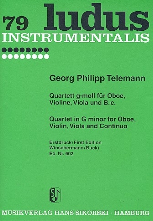 Quartett g-Moll fr Oboe, Violine, Viola und Bc