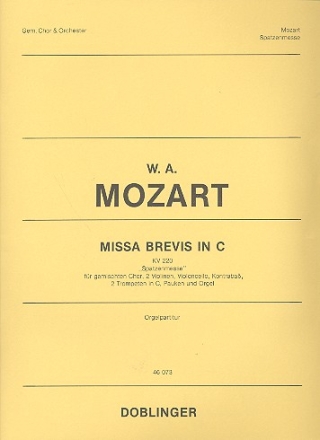 Missa brevis C-Dur KV220 fr gem Chor, Orchester und Orgel Partitur (=Orgelstimme)