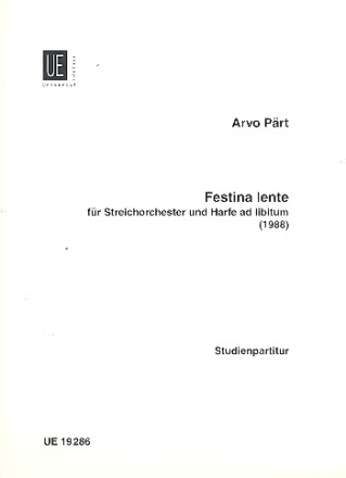 Festina lente fr Streichorchester (Harfe ad lib) Partitur