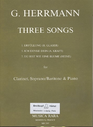 3 Songs fr Klarinette, Sopran, Bariton und Klavier