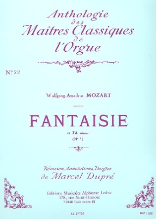 Fantaisie fa mineur no.1 pour orgue