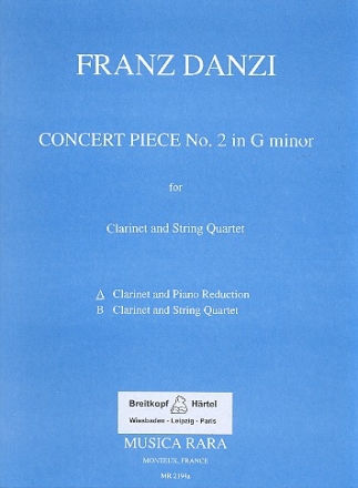 Concert Piece no.2 in g Minor for clarinet and String Quartet for clarinet and piano