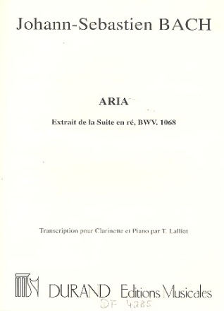 Aria pour clarinette et piano ( aus der Suite in D )       cm