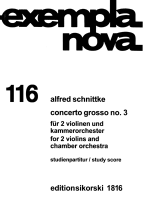 Concerto grosso Nr.3 fr 2 Violinen und Kammerorchester Studienpartitur