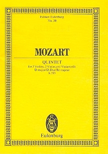 Quintett D-Dur KV593 fr 2 Violinen, 2 violen und violoncello Studienpartitur