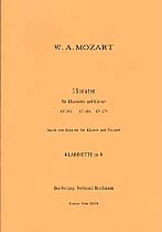 3 Sonaten KV302, KV481, KV376 fr Klarinette und Klavier Klarinettenstimme (Neuauflage 2008)