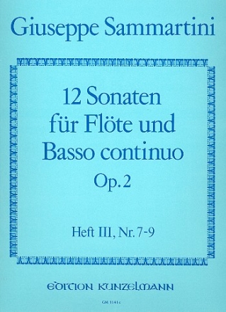 12 Sonaten op.2 Band 3 (Nr.7-9) fr Flte und Bc