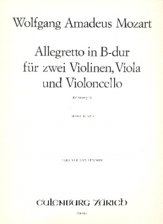 Allegretto B-Dur fr 2 Violinen, Viola und Violoncello