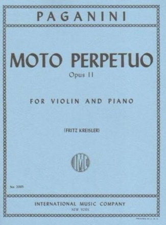 Moto perpetuo op.11 for violin and piano KREISLER, FRITZ, ED