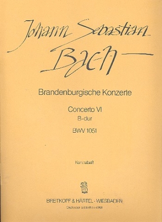 Brandenburgisches Konzert B-Dur Nr.6 BWV1051 fr Orchester Kontrabass