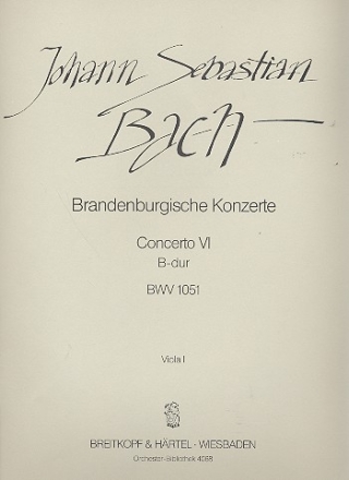 Brandenburgisches Konzert B-Dur Nr.6 BWV1051 fr Orchester Viola 1