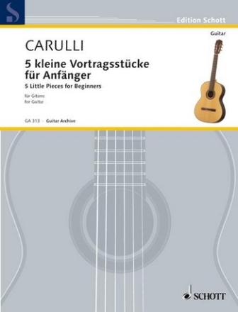 5 kleine Vortragsstcke fr Anfnger fr Gitarre