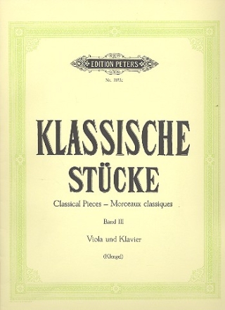 Klassische Stcke Band 3 fr Viola und Klavier