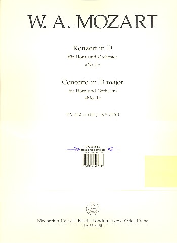 Konzert D-Dur KV412 fr Horn und Orchester Harmonie