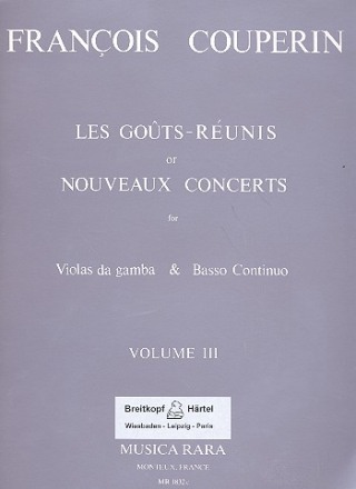 Les gouts-reunis (nouveaux concertos) vol.3 for violas da gamba and bc