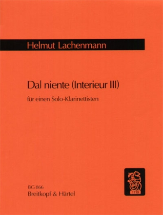 Dal niente Interieuer 3 fr einen Solo-Klarinettisten