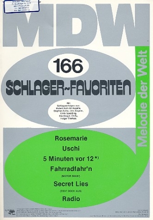 Schlager-Favoriten Band 166: fr Gesang und Klavier