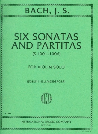 6 Sonatas and Partitas BWV1001-1006 for violin solo