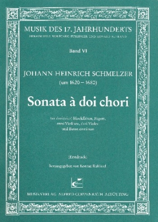 Sonata a 2 chori fr 3 Blockflten, Fagott, 2 Violinen 3 Violen und Bc, Partitur