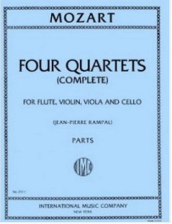 Complete Quartets (4) for flute, violin, viola and cello parts