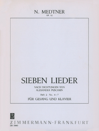 7 Lieder op.52/2 no. 4-7 fr Gesang und Klavier