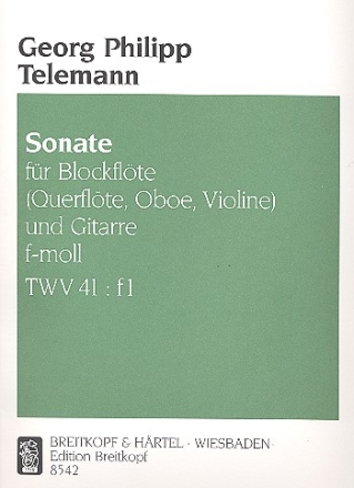 Sonate f-Moll TWV41:F1 fr Blockflte (Flte, Oboe, Violine) und Gitarre