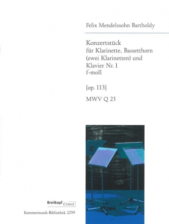 Konzertstck f-Moll Nr.1 op.113 fr Klarinette, Bassetthorn (Klarinette) und Klavier