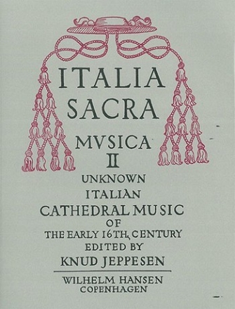 ITALIA SACRA MUSICA BAND 2 fr gem Chor a cappella UNKNOWN ITALIAN CATHEDRAL MUSIC