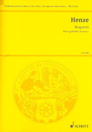 Requiem 9 geistliche Konzerte fr Klavier solo, Trompete und Kammerorchester Studienpartitur