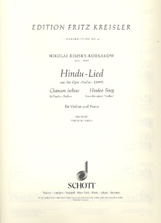 Hindu-Lied Nr. 4 fr Violine und Klavier