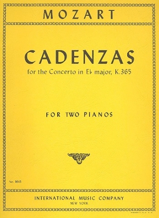 Cadenzas for the Concerto E flat major KV365 for 2 pianos