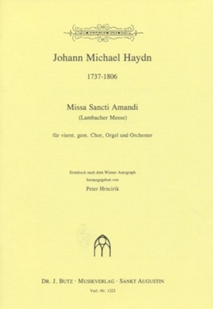 Missa sancti amandi fr gem Chor, Orchester und Orgel Partitur