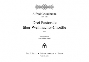 3 Pastorale ber Weihnachtschorle op.7 fr Orgel