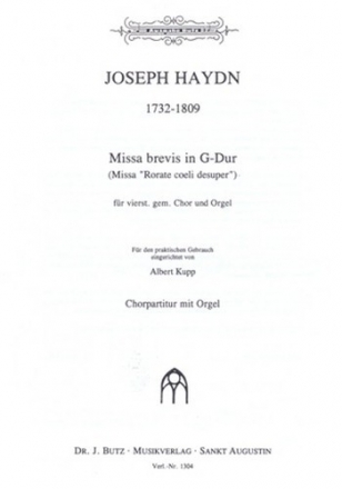 Missa brevis in G-Dur fr SATB Chor und Orgel Partitur