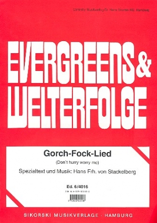 Gorch-Fock-Lied: Einzelausgabe Gesang und Klavier